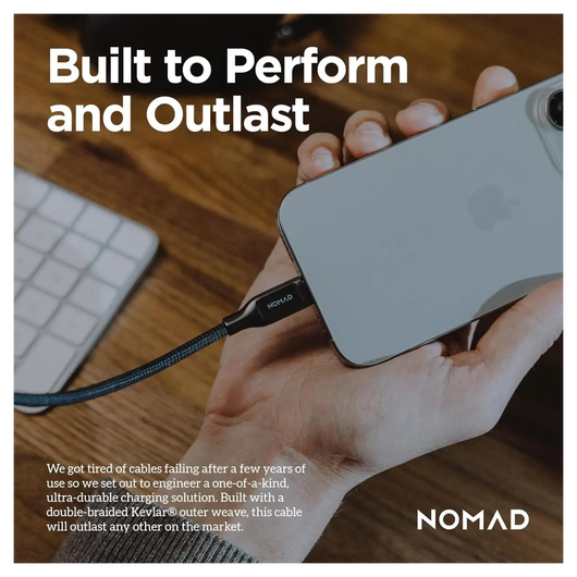 Nomad Kevlar USB-C naar USB-C Kabel 240W Power Delivery Fast Charge 3M Wit afbeelding 5