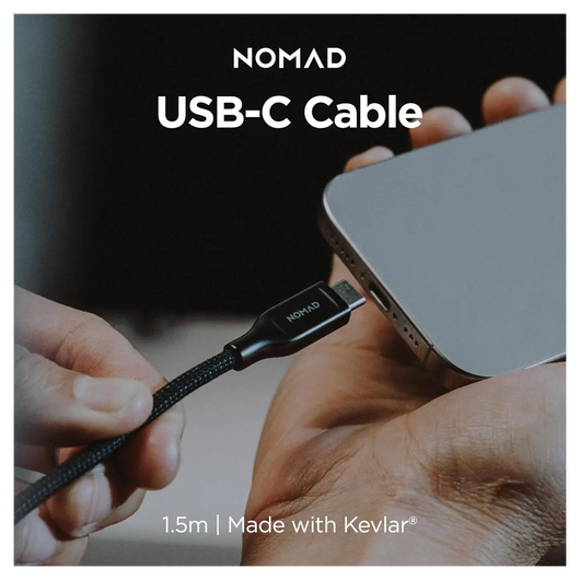 Nomad Kevlar USB-C naar USB-C Kabel 240W Power Delivery Fast Charge 3M Wit afbeelding 6