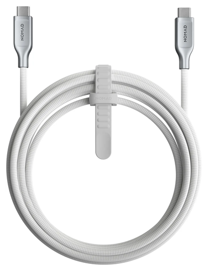 Nomad Kevlar USB-C naar USB-C Kabel 240W Power Delivery Fast Charge 3M Wit afbeelding 1