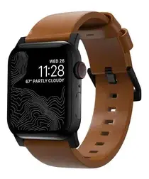 Nomad Modern Leather Band Apple Watch 46/49MM English Tan afbeelding