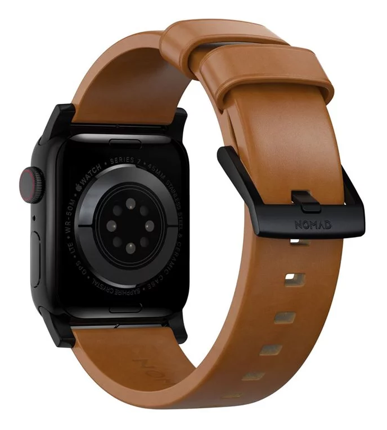Nomad Modern Leather Band Apple Watch 46/49MM English Tan afbeelding 2