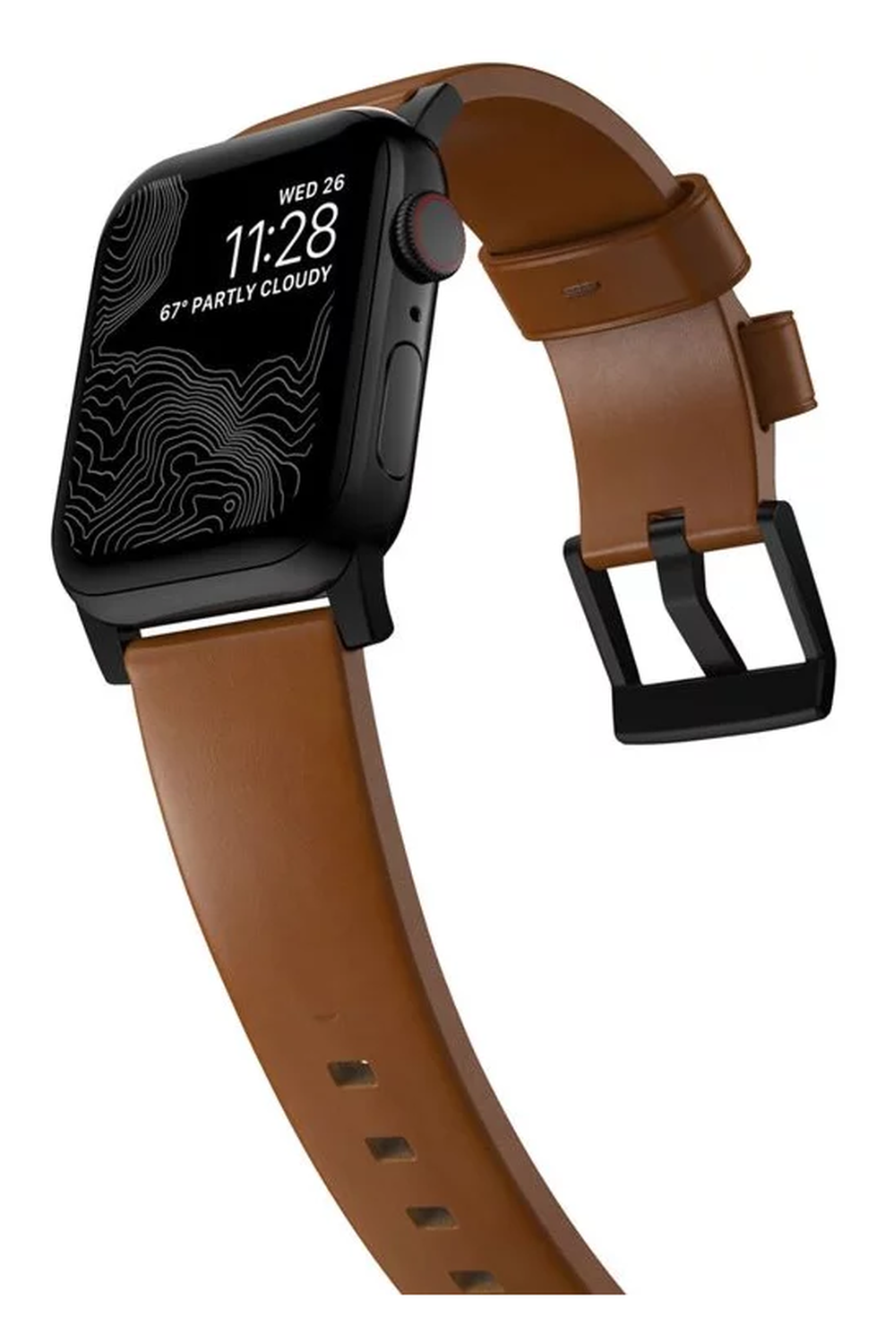 Nomad Modern Leather Band Apple Watch 46/49MM English Tan afbeelding 3