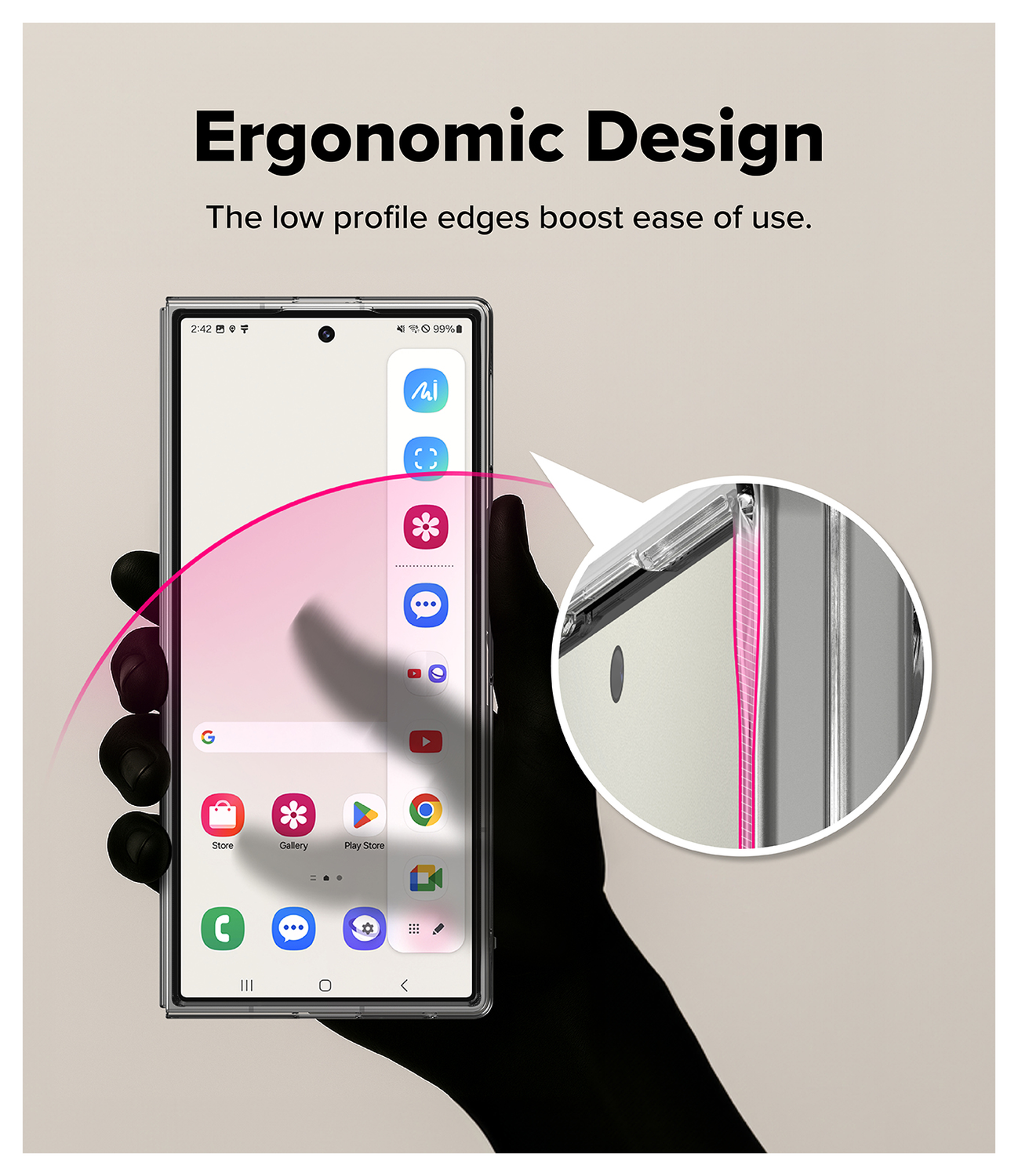 Ringke Slim Magnetic Samsung Galaxy Z Fold 7 Hoesje MagSafe Transparant afbeelding 12