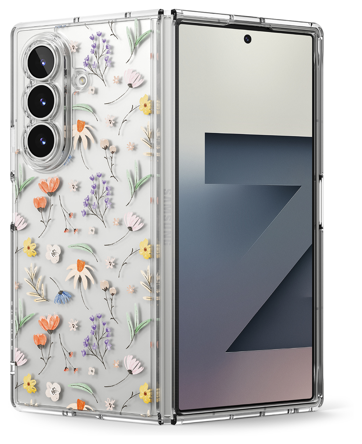 Ringke Fusion Design Samsung Galaxy Z Fold 7 Hoesje Back Cover Dry Flowers afbeelding 1