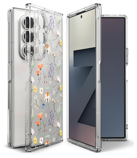 Ringke Fusion Design Samsung Galaxy Z Fold 7 Hoesje Back Cover Dry Flowers afbeelding 2
