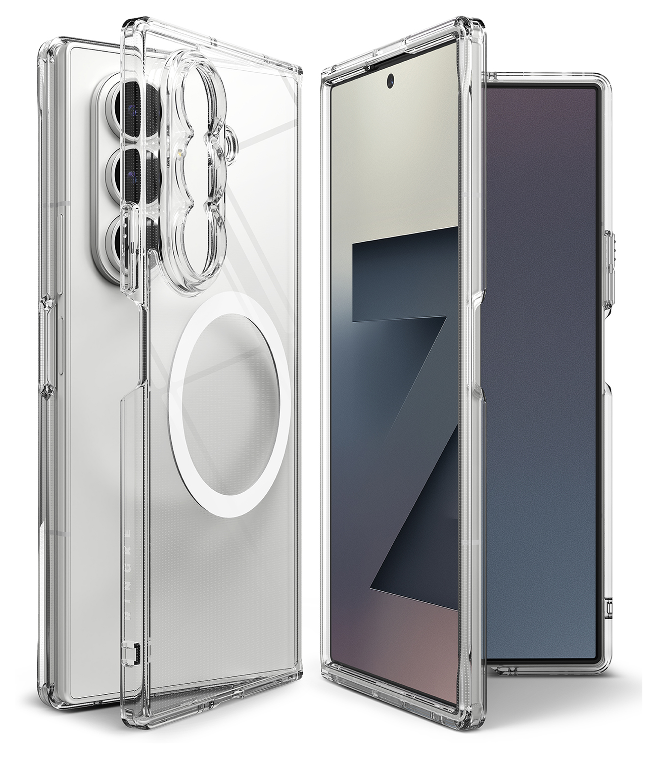 Ringke Fusion Magnetic Samsung Galaxy Z Fold 7 Hoesje MagSafe Transparant afbeelding 2