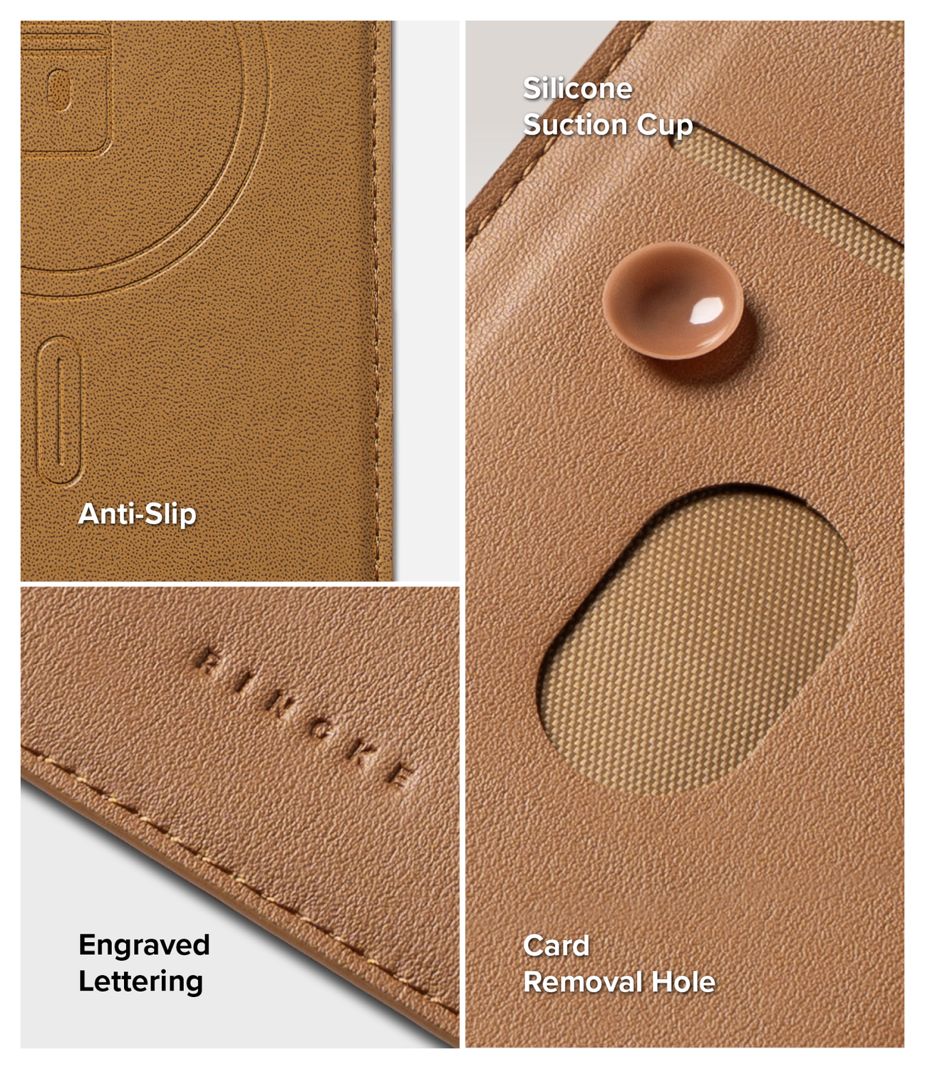 Ringke Folio Grip Wallet Magnetic Samsung Galaxy Z Fold 7 Hoesje Bruin afbeelding 3