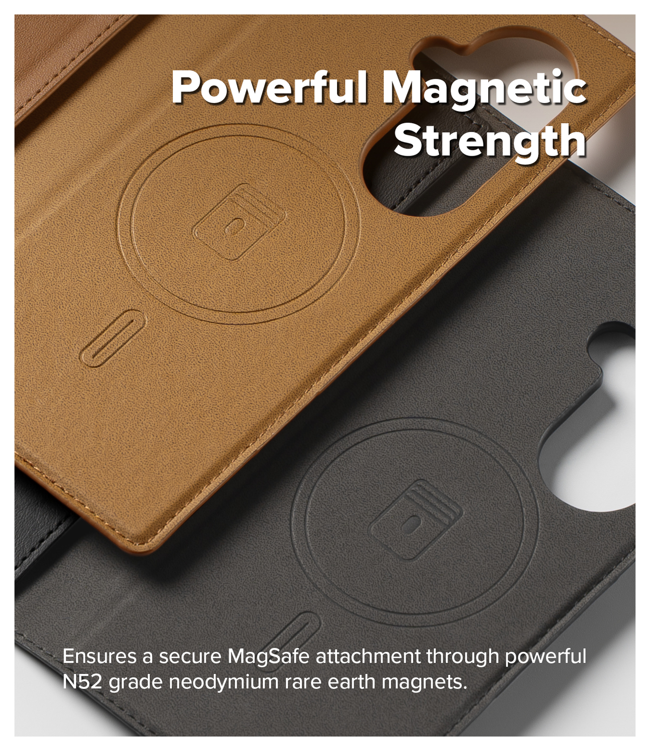 Ringke Folio Grip Wallet Magnetic Samsung Galaxy Z Fold 7 Hoesje Bruin afbeelding 4