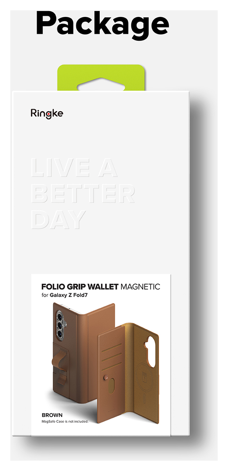 Ringke Folio Grip Wallet Magnetic Samsung Galaxy Z Fold 7 Hoesje Bruin afbeelding 6