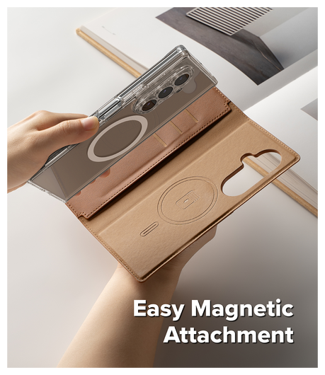 Ringke Folio Grip Wallet Magnetic Samsung Galaxy Z Fold 7 Hoesje Bruin afbeelding 2