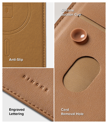Ringke Folio Grip Wallet Magnetic Samsung Galaxy Z Fold 7 Hoesje Bruin afbeelding 3