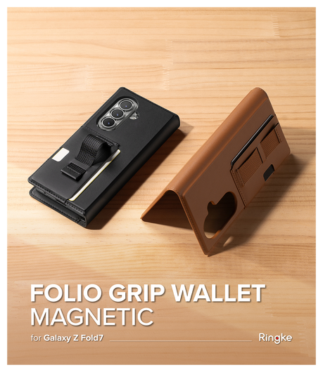 Ringke Folio Grip Wallet Magnetic Samsung Galaxy Z Fold 7 Hoesje Bruin afbeelding 7