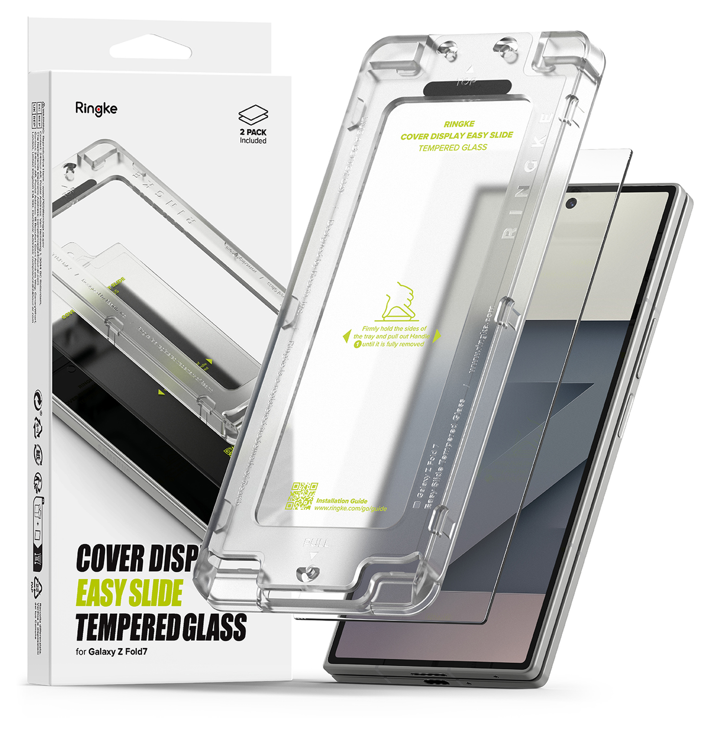 Ringke Cover Display Easy Slide Samsung Z Fold 7 Screen Protector met Jig 2-Pack afbeelding 1