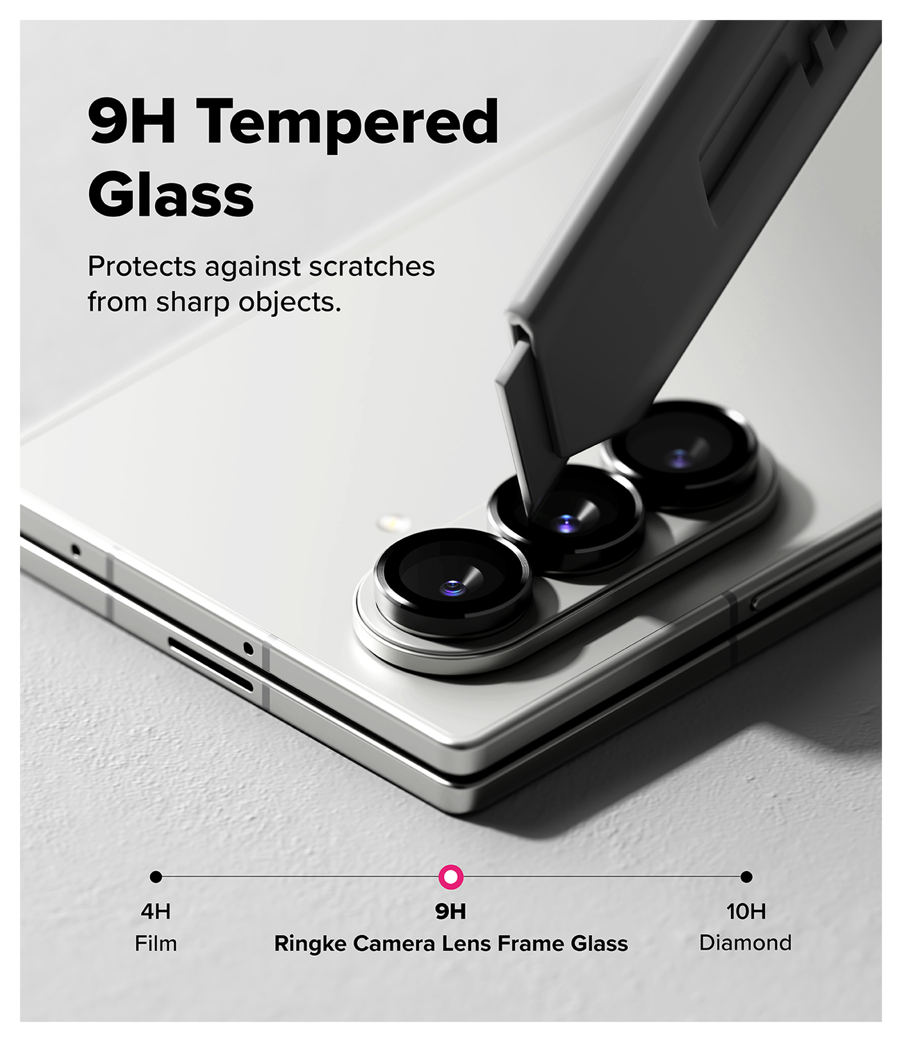 Ringke Frame Glass Samsung Galaxy Z Fold 7 Camera Protector Zwart (2-Pack) afbeelding 4