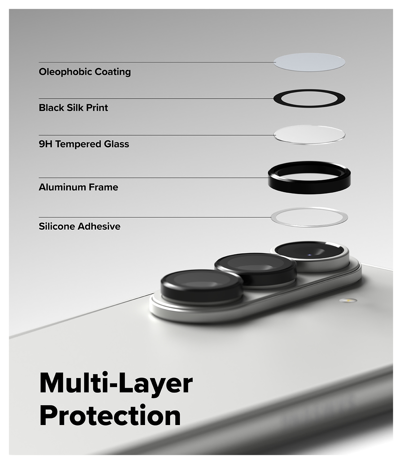 Ringke Frame Glass Samsung Galaxy Z Fold 7 Camera Protector Zwart (2-Pack) afbeelding 7