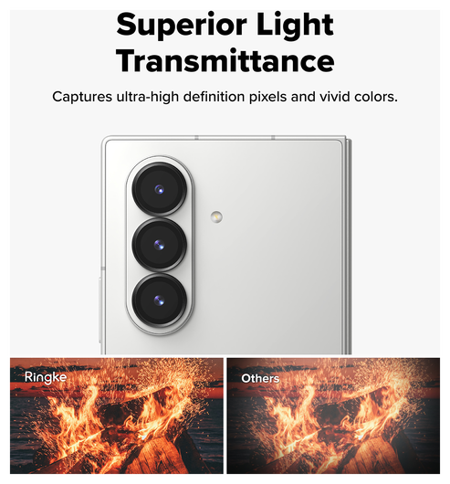 Ringke Frame Glass Samsung Galaxy Z Fold 7 Camera Protector Zwart (2-Pack) afbeelding 8