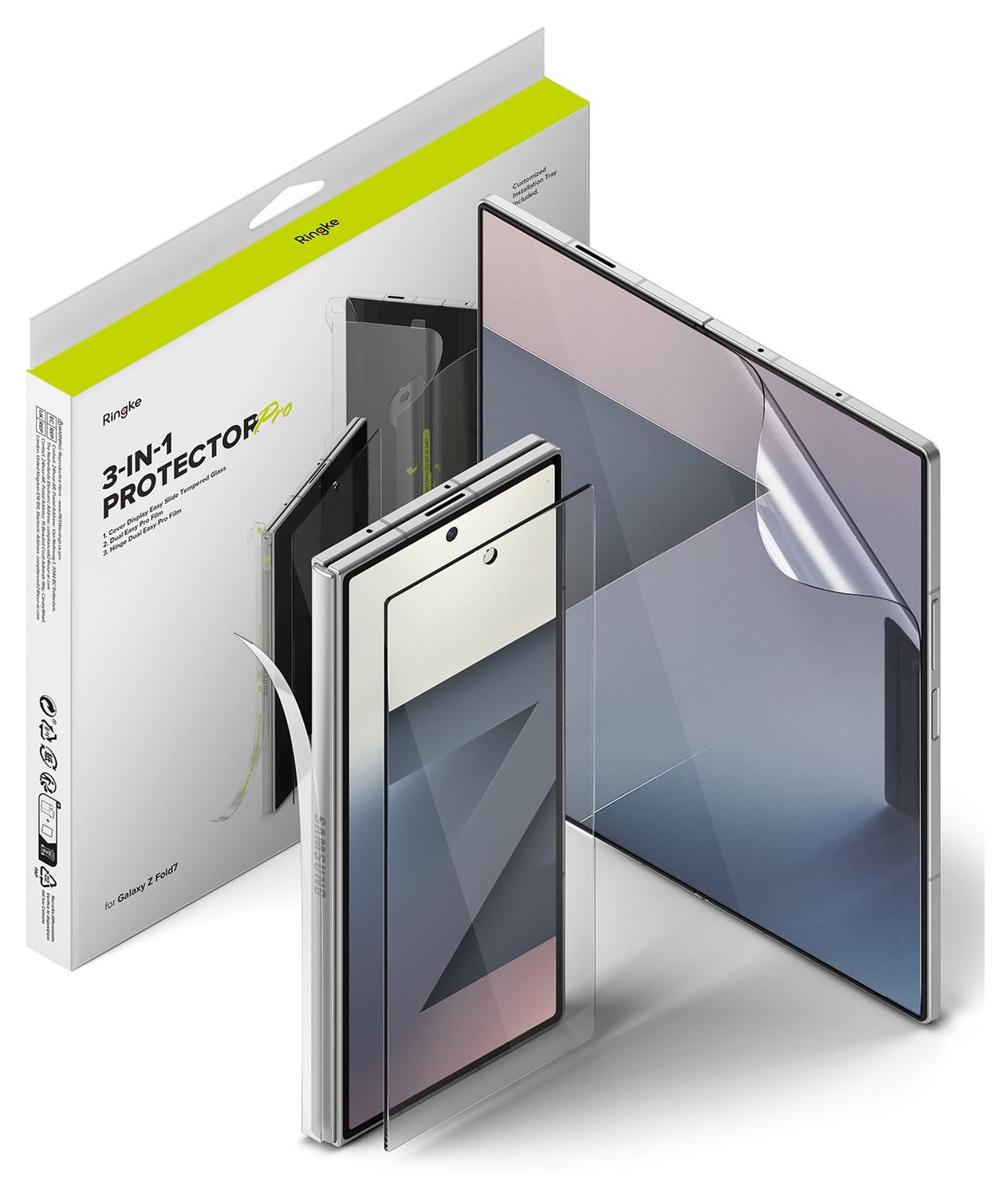Ringke Samsung Galaxy Z Fold 7 3-in-1 Protector Set Display/Voorkant/Hinge afbeelding 1