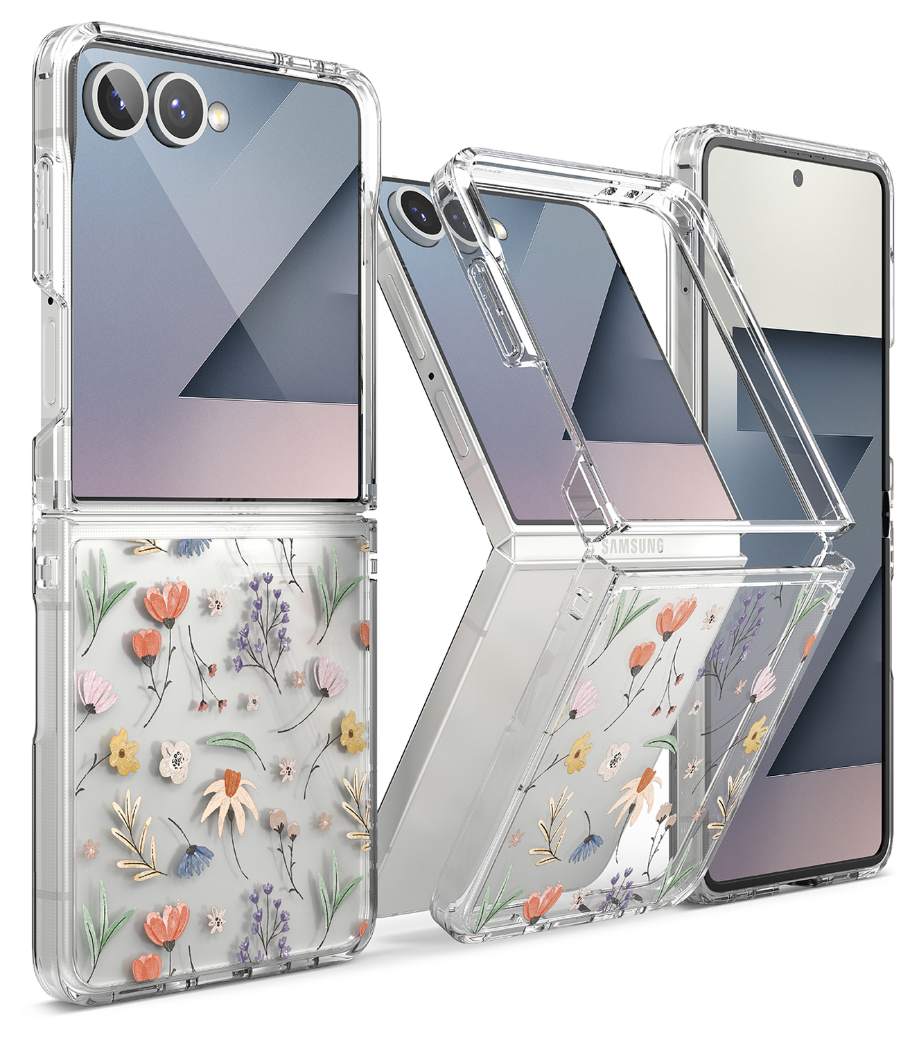 Ringke Fusion Design Samsung Galaxy Z Flip 7 Hoesje Back Cover Dry Flowers afbeelding 1