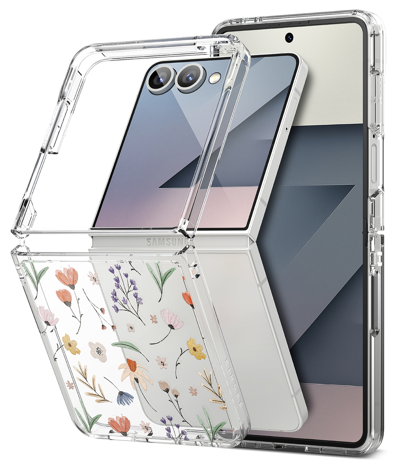 Ringke Fusion Design Samsung Galaxy Z Flip 7 Hoesje Back Cover Dry Flowers afbeelding 2