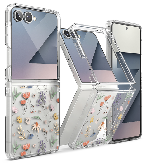 Ringke Fusion Design Samsung Galaxy Z Flip 7 Hoesje Back Cover Dry Flowers afbeelding 1