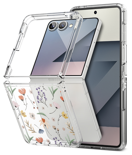 Ringke Fusion Design Samsung Galaxy Z Flip 7 Hoesje Back Cover Dry Flowers afbeelding 2
