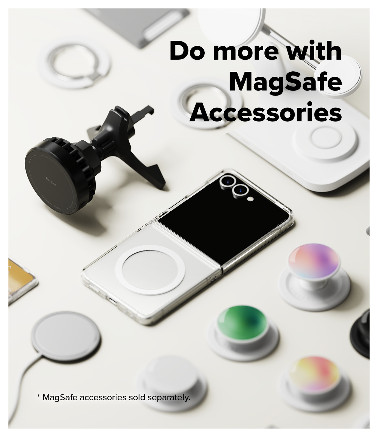 Ringke Fusion Magnetic Samsung Galaxy Z Flip 7 Hoesje MagSafe Transparant afbeelding 6