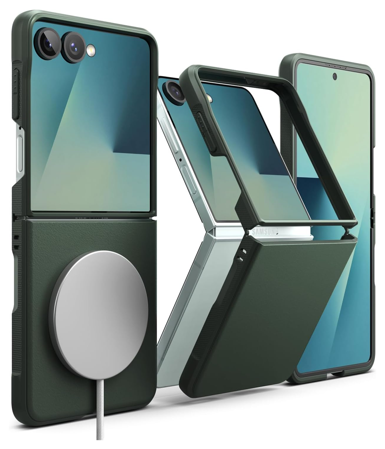 Ringke Onyx Magnetic Samsung Galaxy Z Flip 7 Hoesje MagSafe Groen afbeelding 1