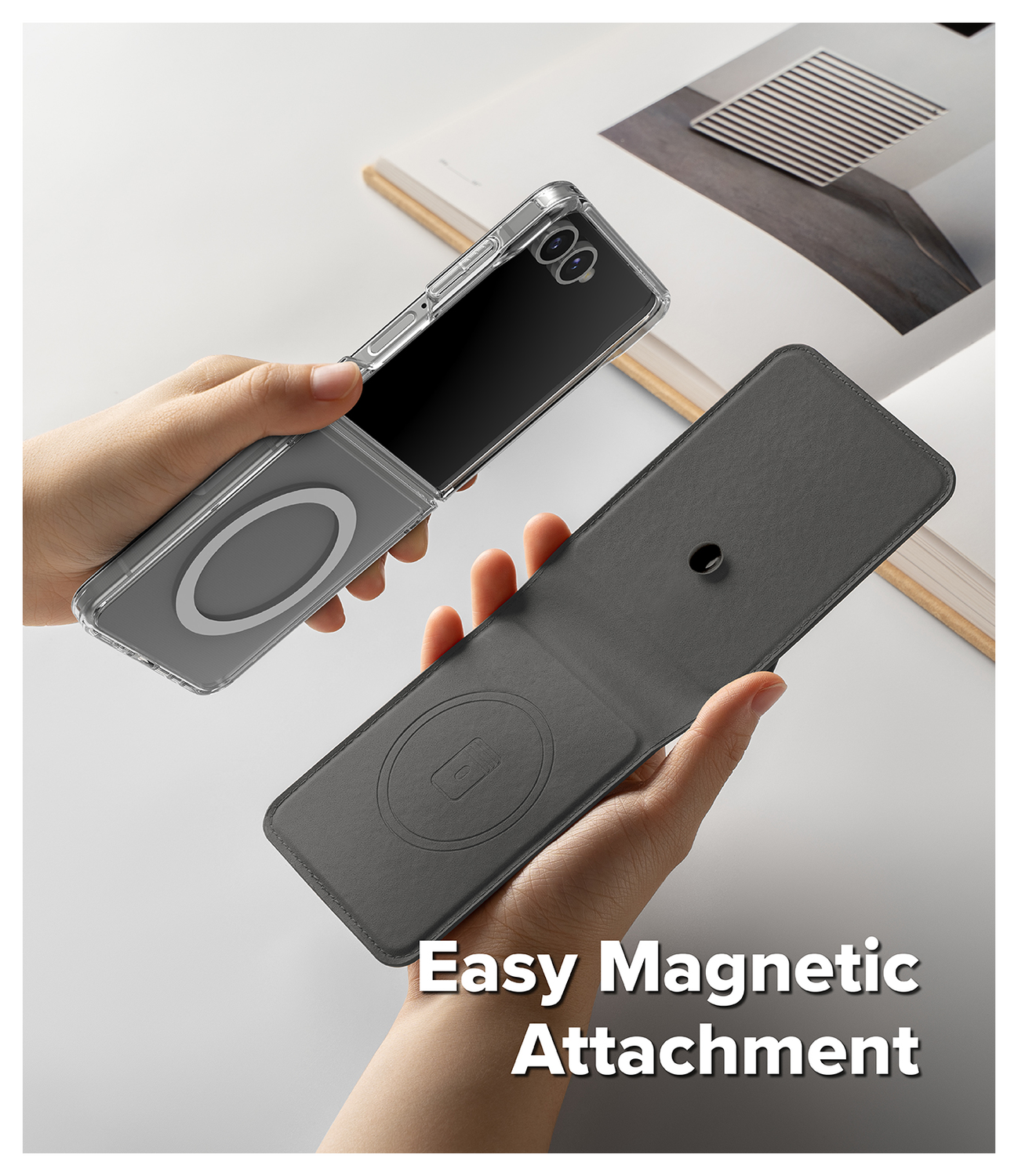 Ringke Folio Grip Wallet Magnetic Samsung Galaxy Z Flip 7 Hoesje Zwart afbeelding 2