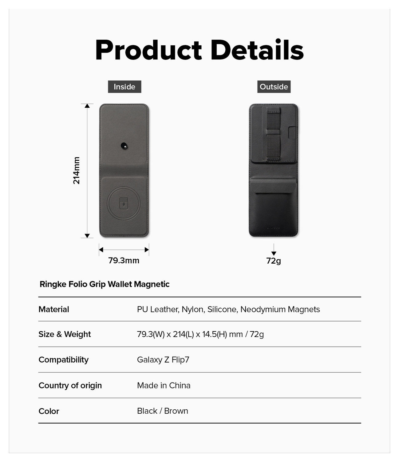 Ringke Folio Grip Wallet Magnetic Samsung Galaxy Z Flip 7 Hoesje Zwart afbeelding 5