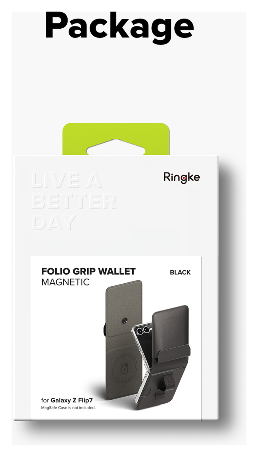 Ringke Folio Grip Wallet Magnetic Samsung Galaxy Z Flip 7 Hoesje Zwart afbeelding 6
