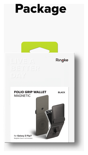 Ringke Folio Grip Wallet Magnetic Samsung Galaxy Z Flip 7 Hoesje Zwart afbeelding 6
