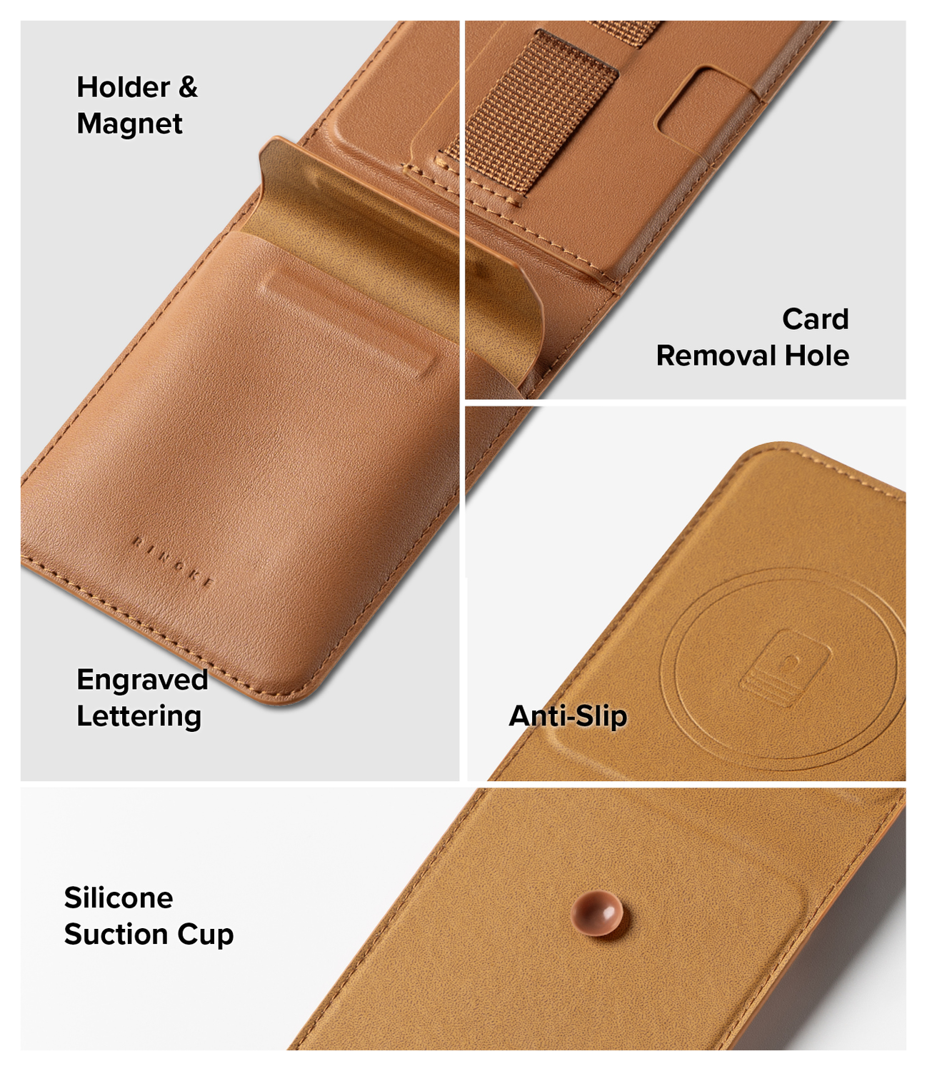 Ringke Folio Grip Wallet Magnetic Samsung Galaxy Z Flip 7 Hoesje Bruin afbeelding 3