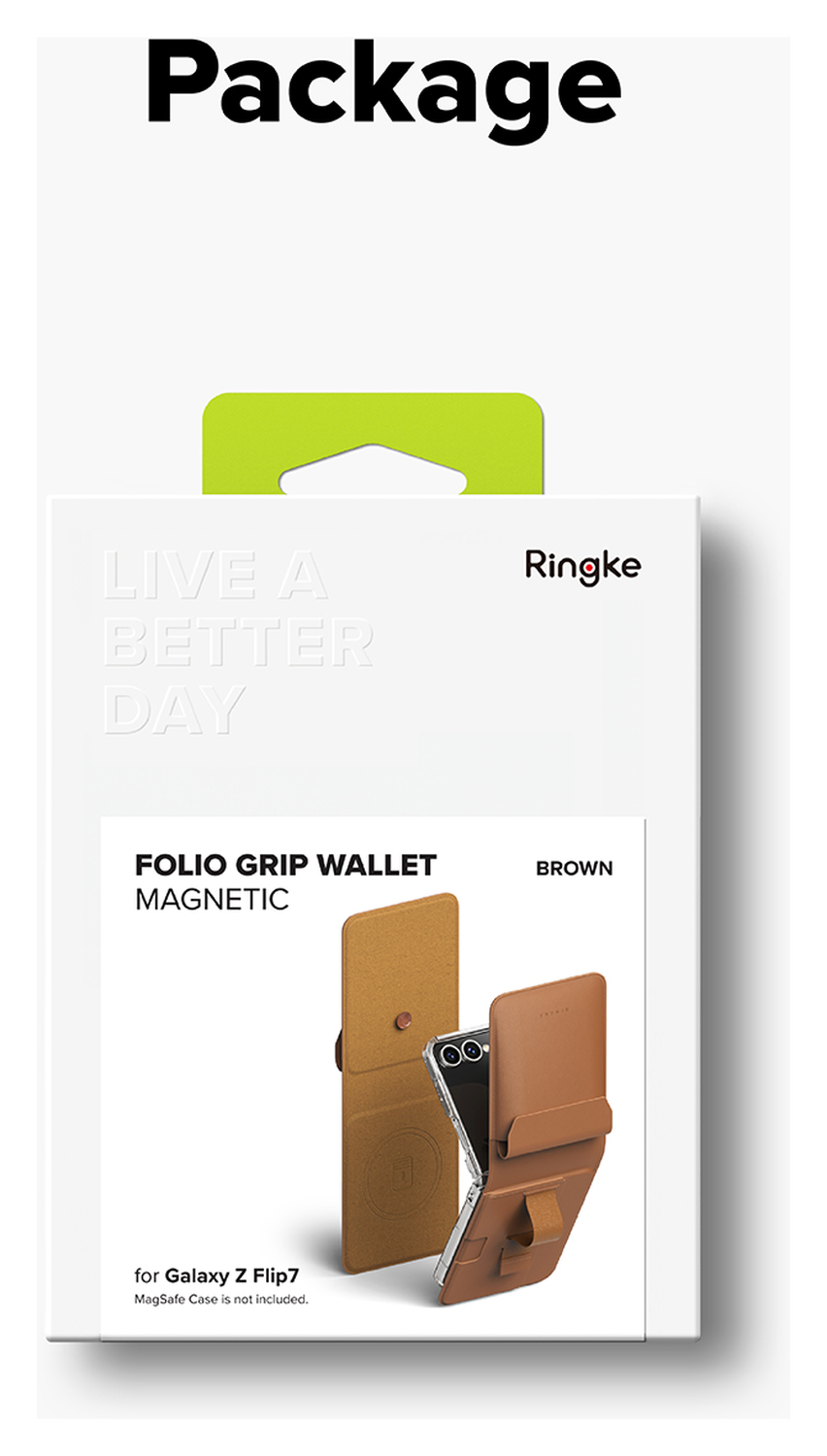 Ringke Folio Grip Wallet Magnetic Samsung Galaxy Z Flip 7 Hoesje Bruin afbeelding 6