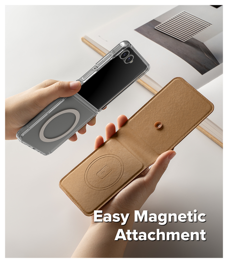 Ringke Folio Grip Wallet Magnetic Samsung Galaxy Z Flip 7 Hoesje Bruin afbeelding 2