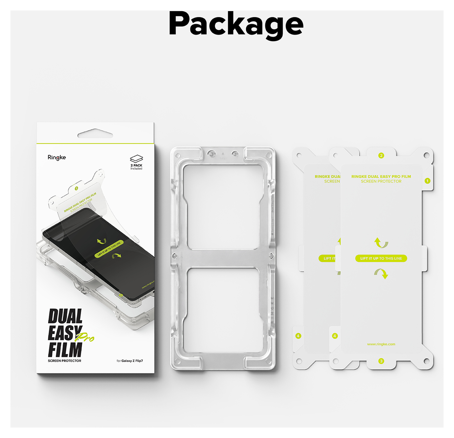 Ringke Dual Easy Pro Film Samsung Galaxy Z Flip 7 Screen Protector Jig 2-Pack afbeelding 13