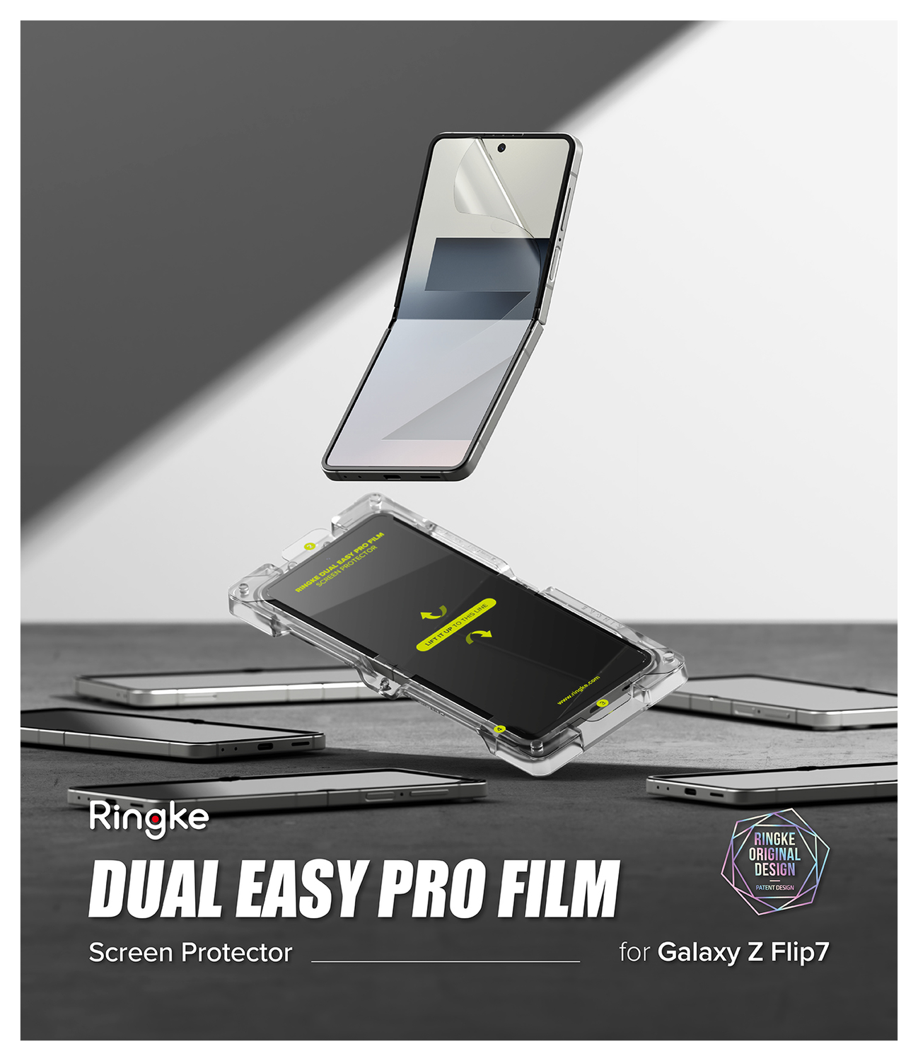 Ringke Dual Easy Pro Film Samsung Galaxy Z Flip 7 Screen Protector Jig 2-Pack afbeelding 14