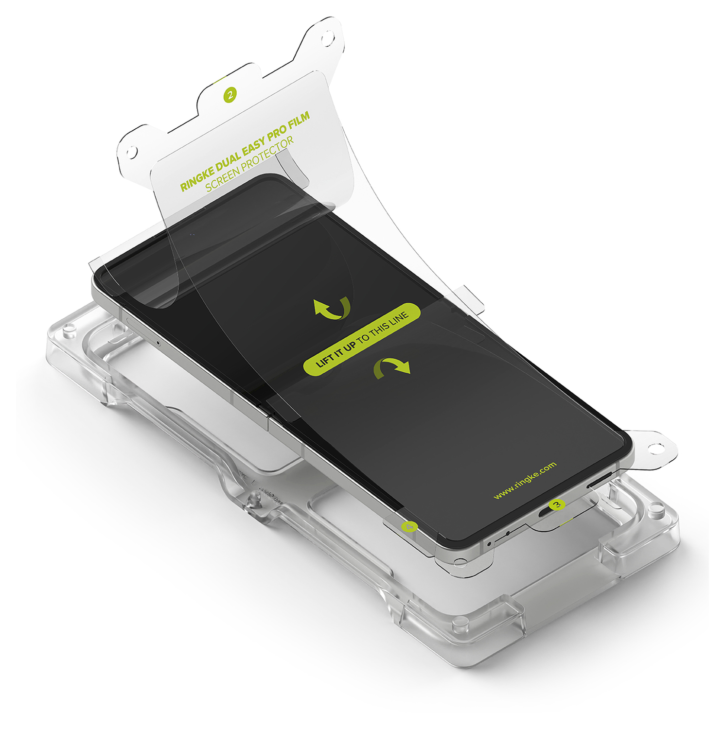 Ringke Dual Easy Pro Film Samsung Galaxy Z Flip 7 Screen Protector Jig 2-Pack afbeelding 16