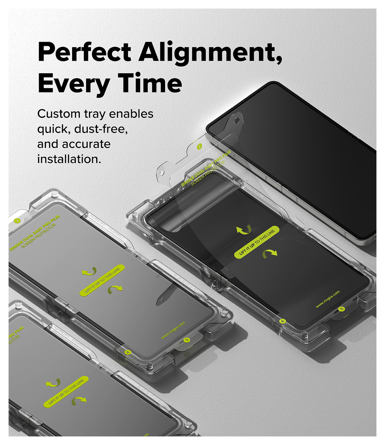 Ringke Dual Easy Pro Film Samsung Galaxy Z Flip 7 Screen Protector Jig 2-Pack afbeelding 4