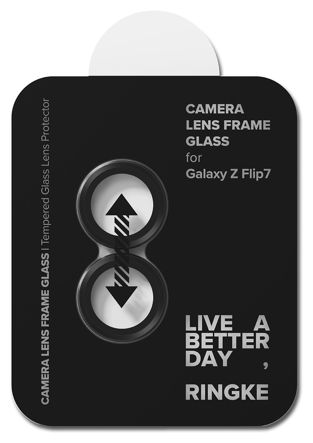 Ringke Frame Glass Samsung Galaxy Z Flip 7 Camera Protector Zwart (2-Pack) afbeelding 12