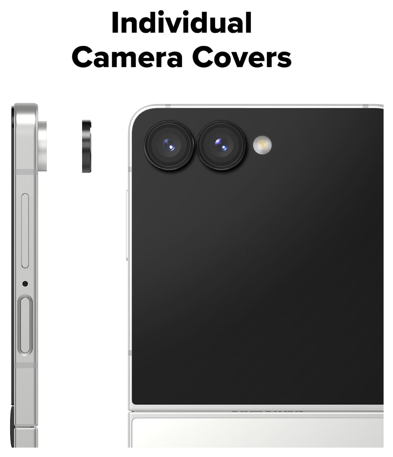 Ringke Frame Glass Samsung Galaxy Z Flip 7 Camera Protector Zwart (2-Pack) afbeelding 5