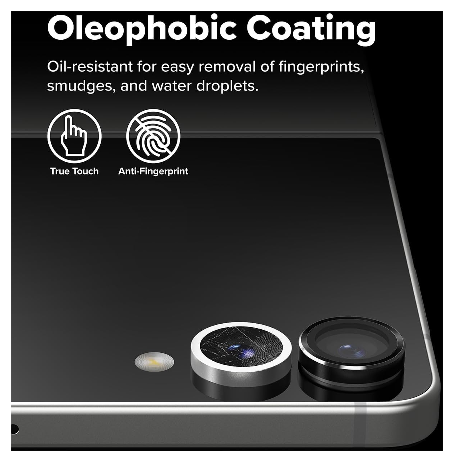 Ringke Frame Glass Samsung Galaxy Z Flip 7 Camera Protector Zwart (2-Pack) afbeelding 8