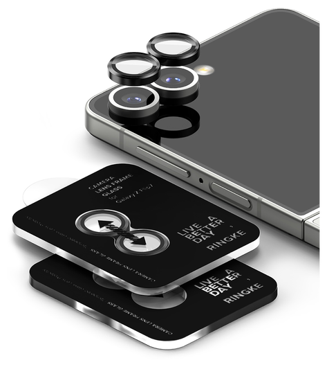 Ringke Frame Glass Samsung Galaxy Z Flip 7 Camera Protector Zwart (2-Pack) afbeelding 2