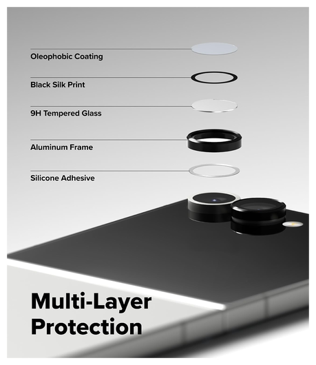 Ringke Frame Glass Samsung Galaxy Z Flip 7 Camera Protector Zwart (2-Pack) afbeelding 7
