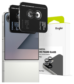 Ringke Frame Glass Samsung Galaxy Z Flip 7 Camera Protector Zwart (2-Pack)