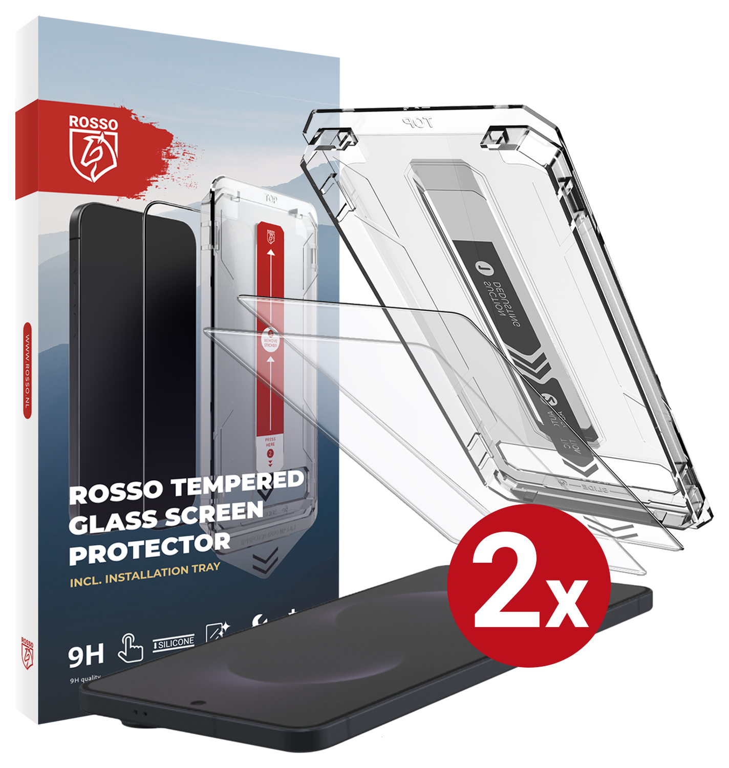 Rosso Samsung Galaxy S25 Edge Tempered Glass met Installatietray (2-Pack) afbeelding 11