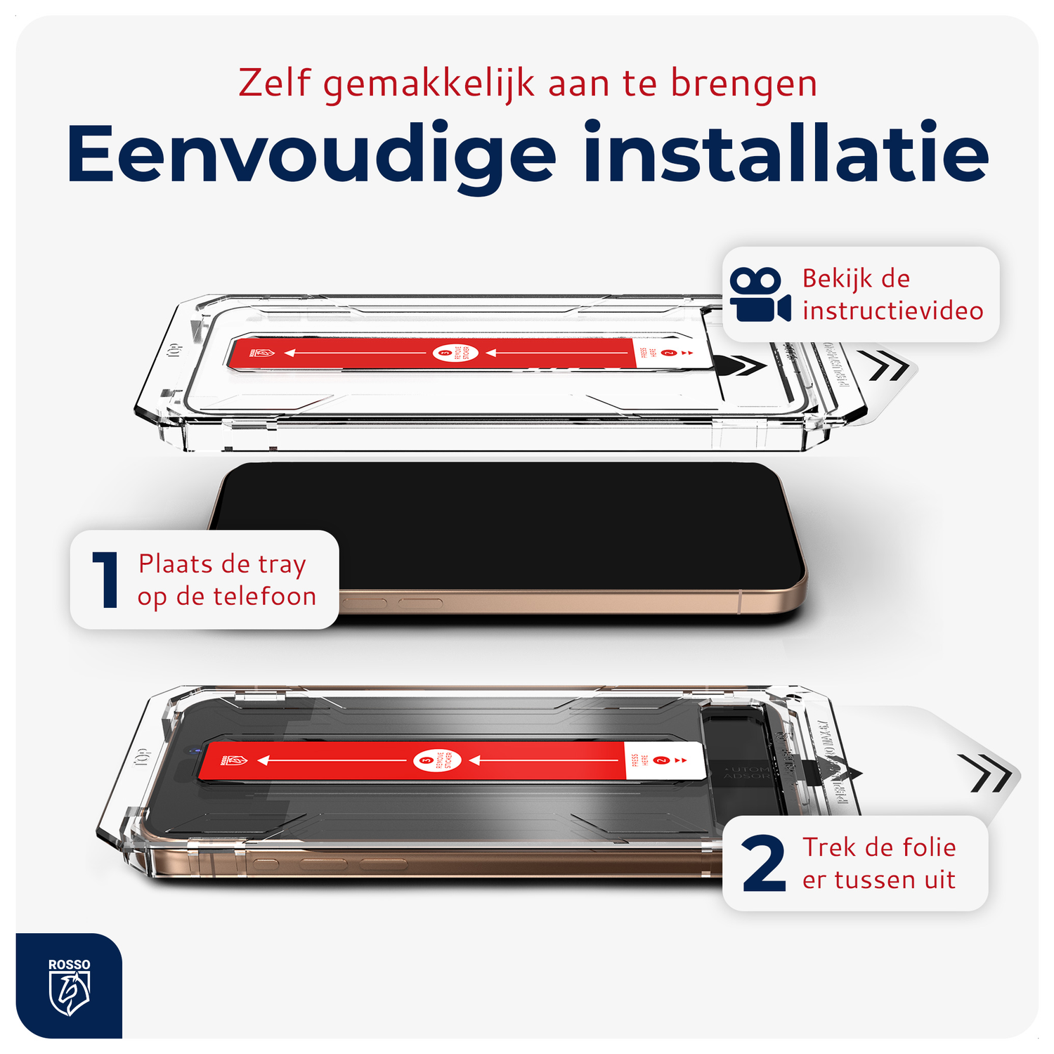 Rosso Apple iPhone 13 / 13 Pro Tempered Glass met Installatietray (2-Pack) afbeelding 2