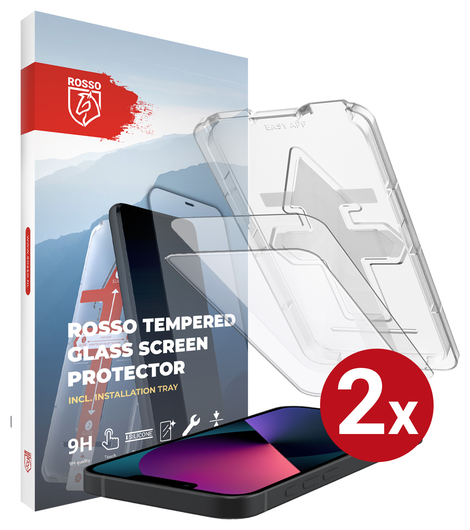 Rosso Apple iPhone 13 / 13 Pro Tempered Glass met Installatietray (2-Pack) afbeelding 12