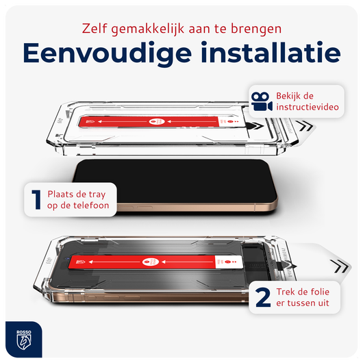 Rosso Apple iPhone 13 / 13 Pro Tempered Glass met Installatietray (2-Pack) afbeelding 2