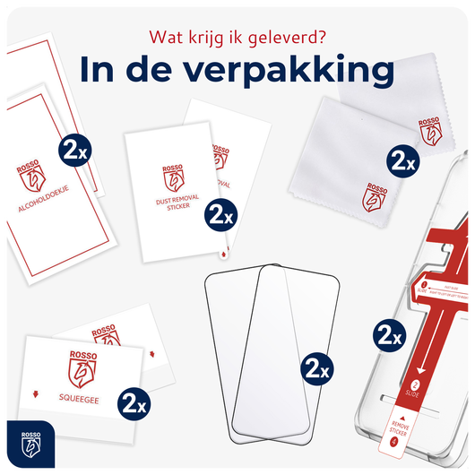 Rosso Apple iPhone 13 / 13 Pro Tempered Glass met Installatietray (2-Pack) afbeelding 10