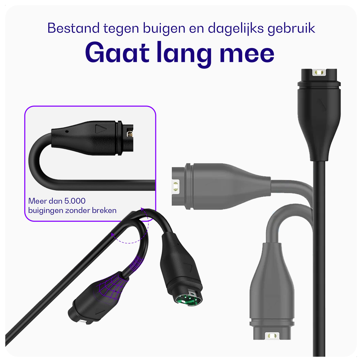 Buddi Power 25W Adapter met Garmin Watch Oplader 1M Zwart afbeelding 3